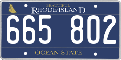 RI license plate 665802