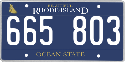 RI license plate 665803