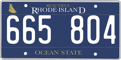 RI license plate 665804
