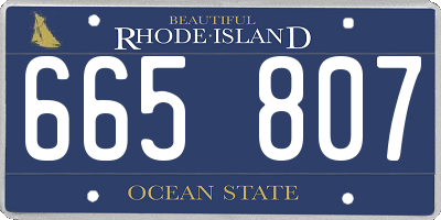 RI license plate 665807