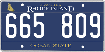 RI license plate 665809