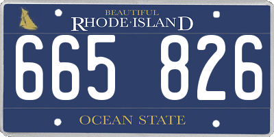 RI license plate 665826