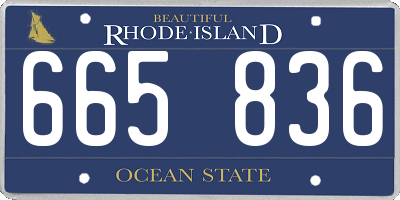 RI license plate 665836