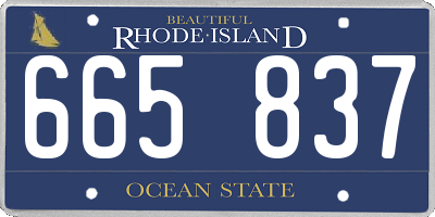 RI license plate 665837