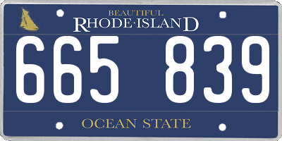 RI license plate 665839