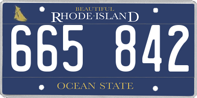 RI license plate 665842