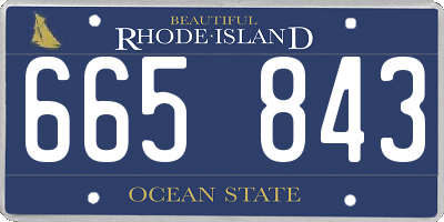 RI license plate 665843