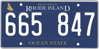 RI license plate 665847