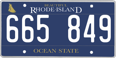 RI license plate 665849