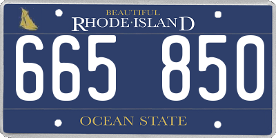 RI license plate 665850