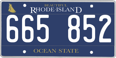 RI license plate 665852