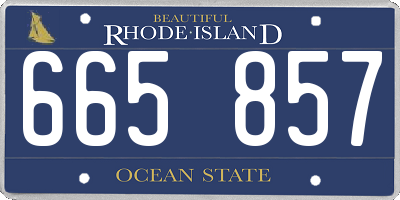 RI license plate 665857