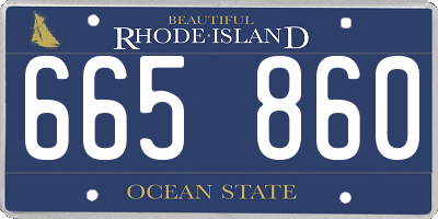 RI license plate 665860