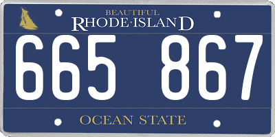 RI license plate 665867