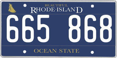 RI license plate 665868