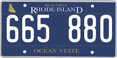 RI license plate 665880