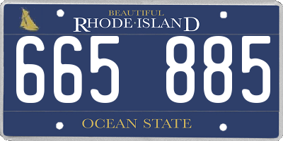 RI license plate 665885