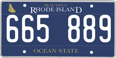 RI license plate 665889