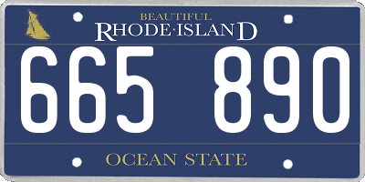 RI license plate 665890