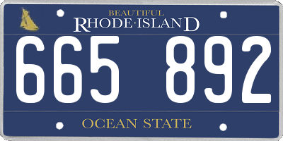 RI license plate 665892