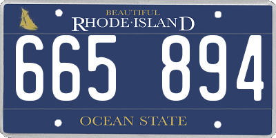 RI license plate 665894