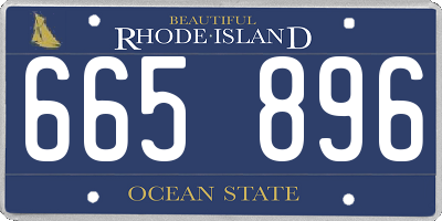 RI license plate 665896
