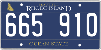 RI license plate 665910