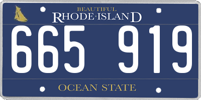 RI license plate 665919