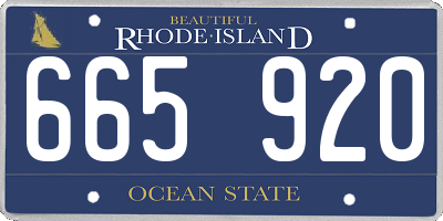 RI license plate 665920