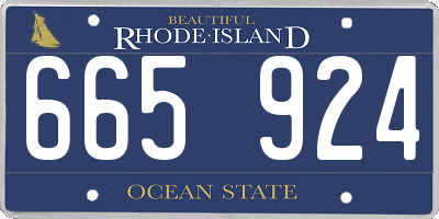 RI license plate 665924