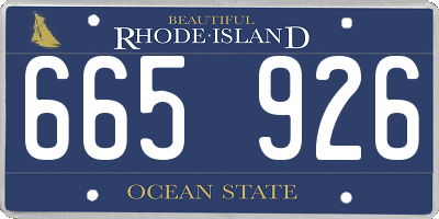 RI license plate 665926