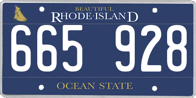 RI license plate 665928