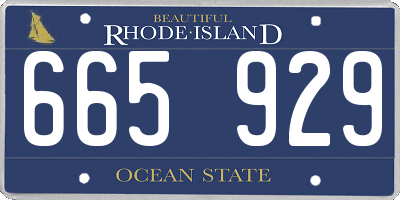RI license plate 665929