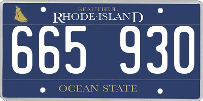 RI license plate 665930
