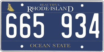 RI license plate 665934