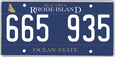 RI license plate 665935