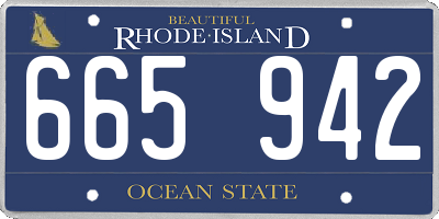 RI license plate 665942