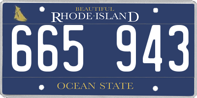 RI license plate 665943