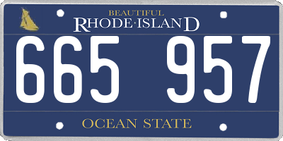 RI license plate 665957