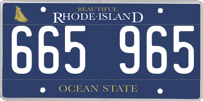 RI license plate 665965