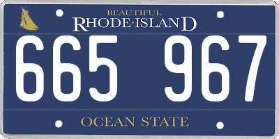 RI license plate 665967
