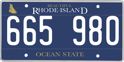 RI license plate 665980