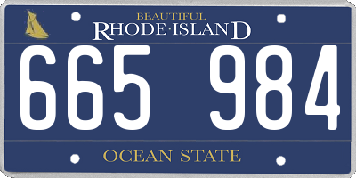 RI license plate 665984