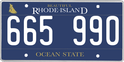 RI license plate 665990