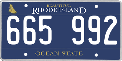 RI license plate 665992