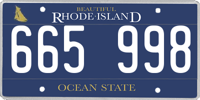RI license plate 665998