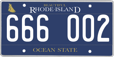 RI license plate 666002