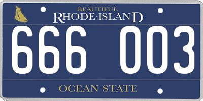 RI license plate 666003