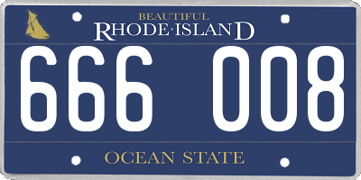 RI license plate 666008