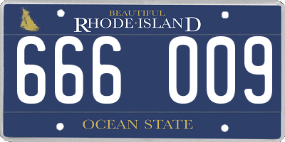 RI license plate 666009